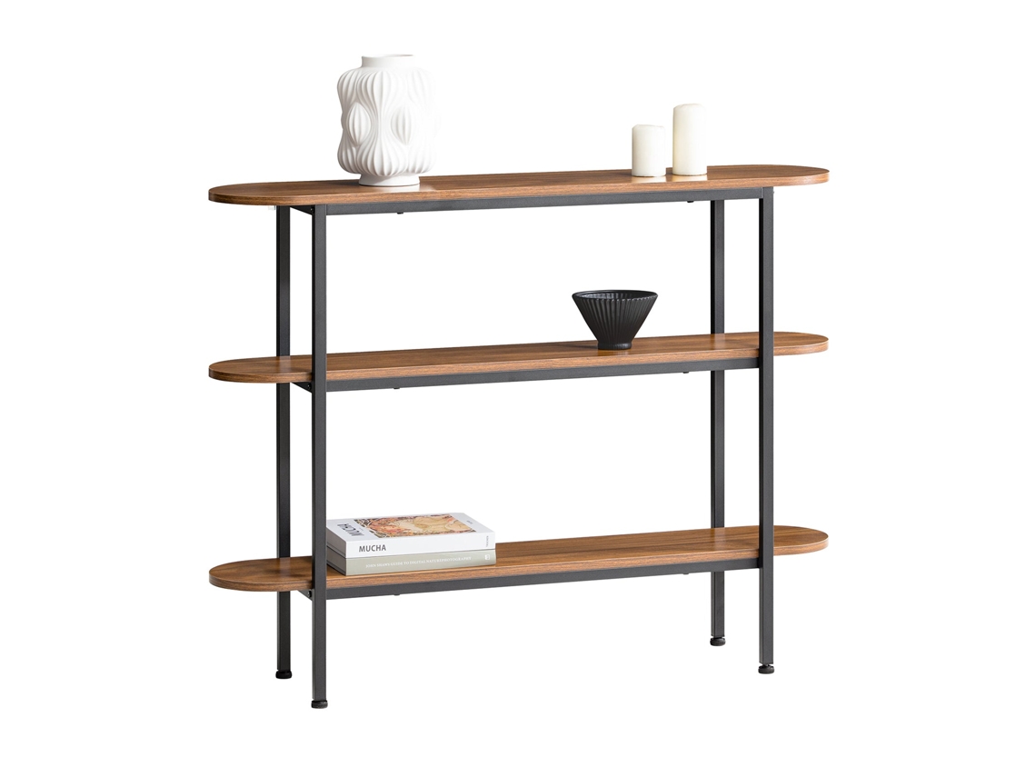 Aparador SOBUY (110 x 25 x 86 cm - Tableros de Partículas y PVC - Marrón)