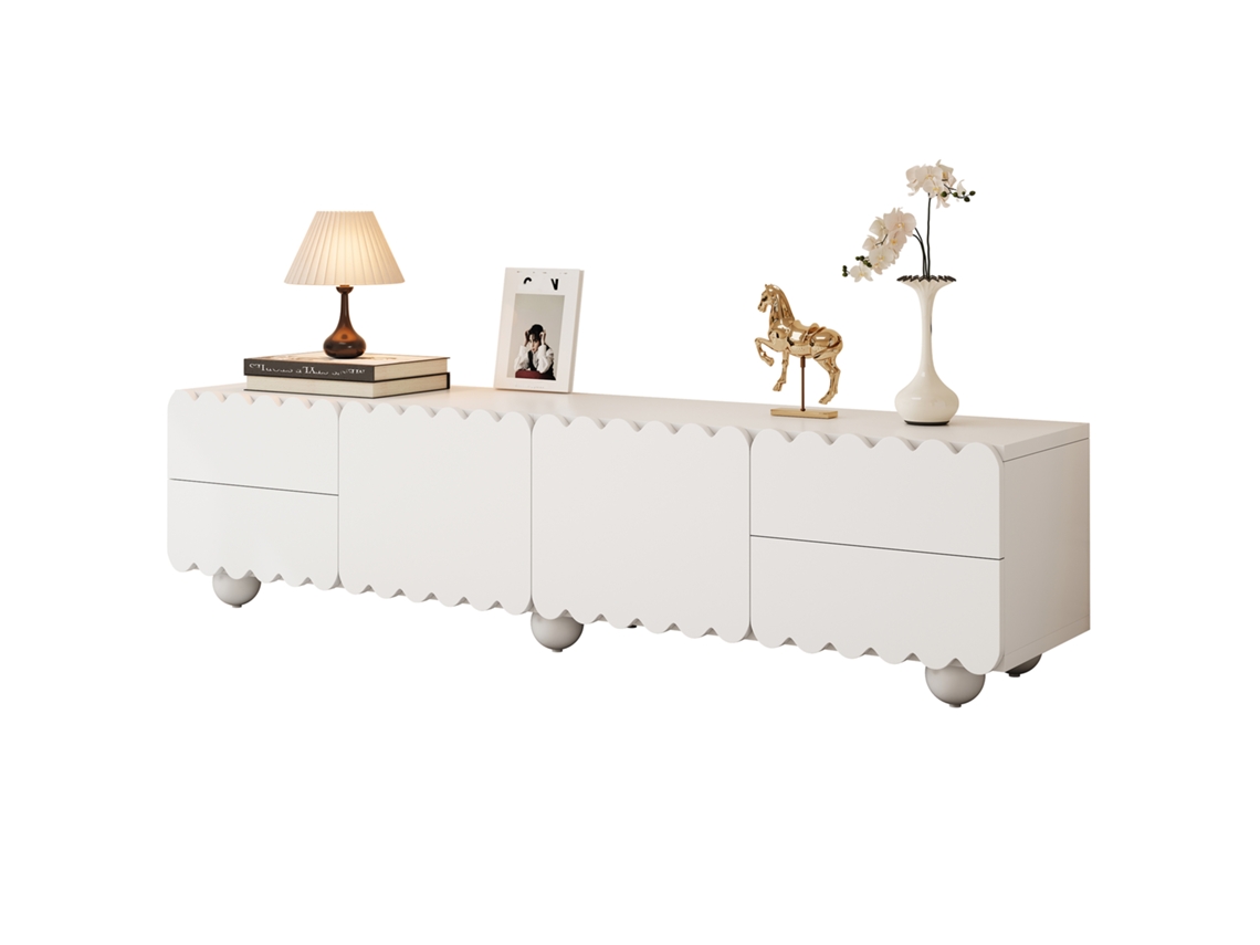 Mueble Tv 175x38 Cm - Diseño Moderno, Bajo, Elegante - Blanco