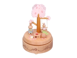 Caja De Música De Madera De Haya Con Un Bonito Diseño De Conejito: Perfecta Para Navidad, Cumpleaños Y Bodas.