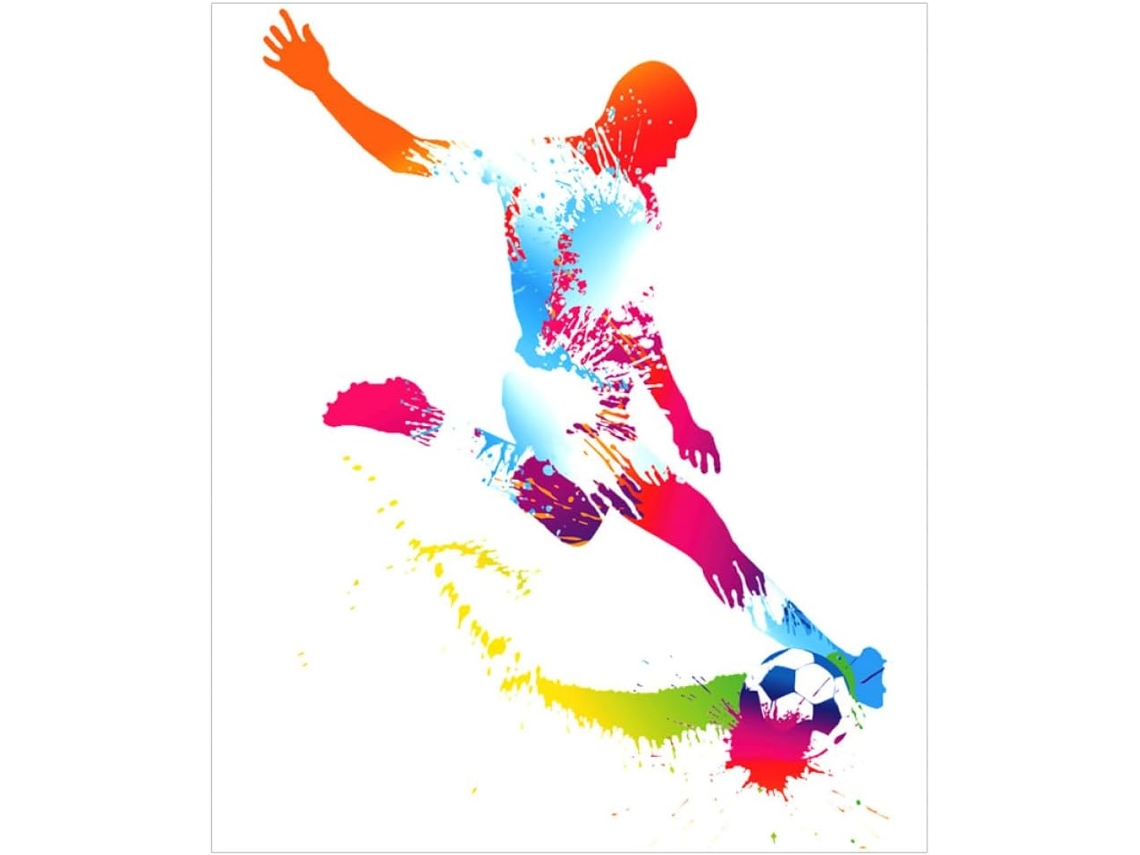 Adhesivo De Pared De Fútbol De Pvc Personalizable, Removible Sin Dejar Residuos.