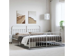 Estructura Cama Sin Colchón Con Estribo Metal Blanco 193x203 Cm