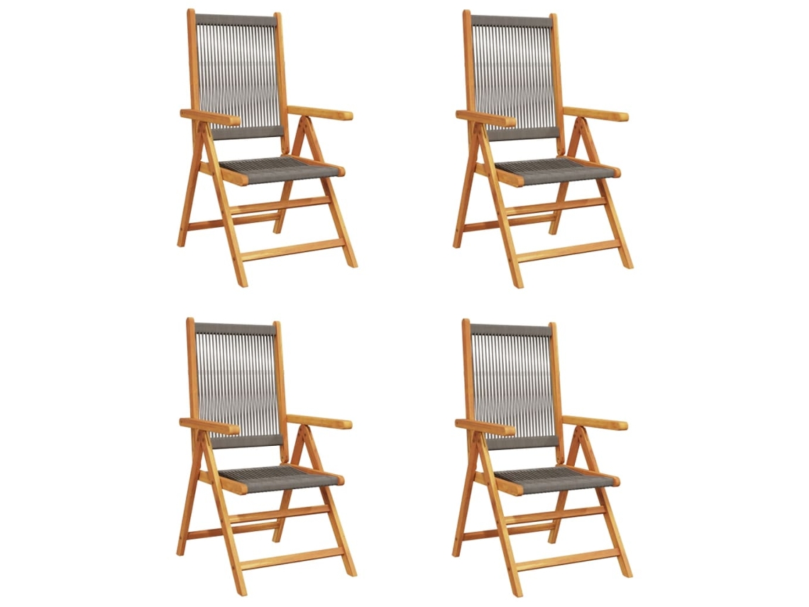 Maison Exclusive - Cadeiras Jardim Reclináveis 4pcs Madeira De Acácia Maciça Cinza