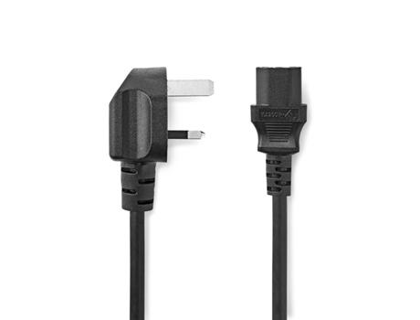 Cable de alimentación NEDIS Enchufe británico macho Iec-320-C13 Recto en ángulo Niquelado 2,00 M