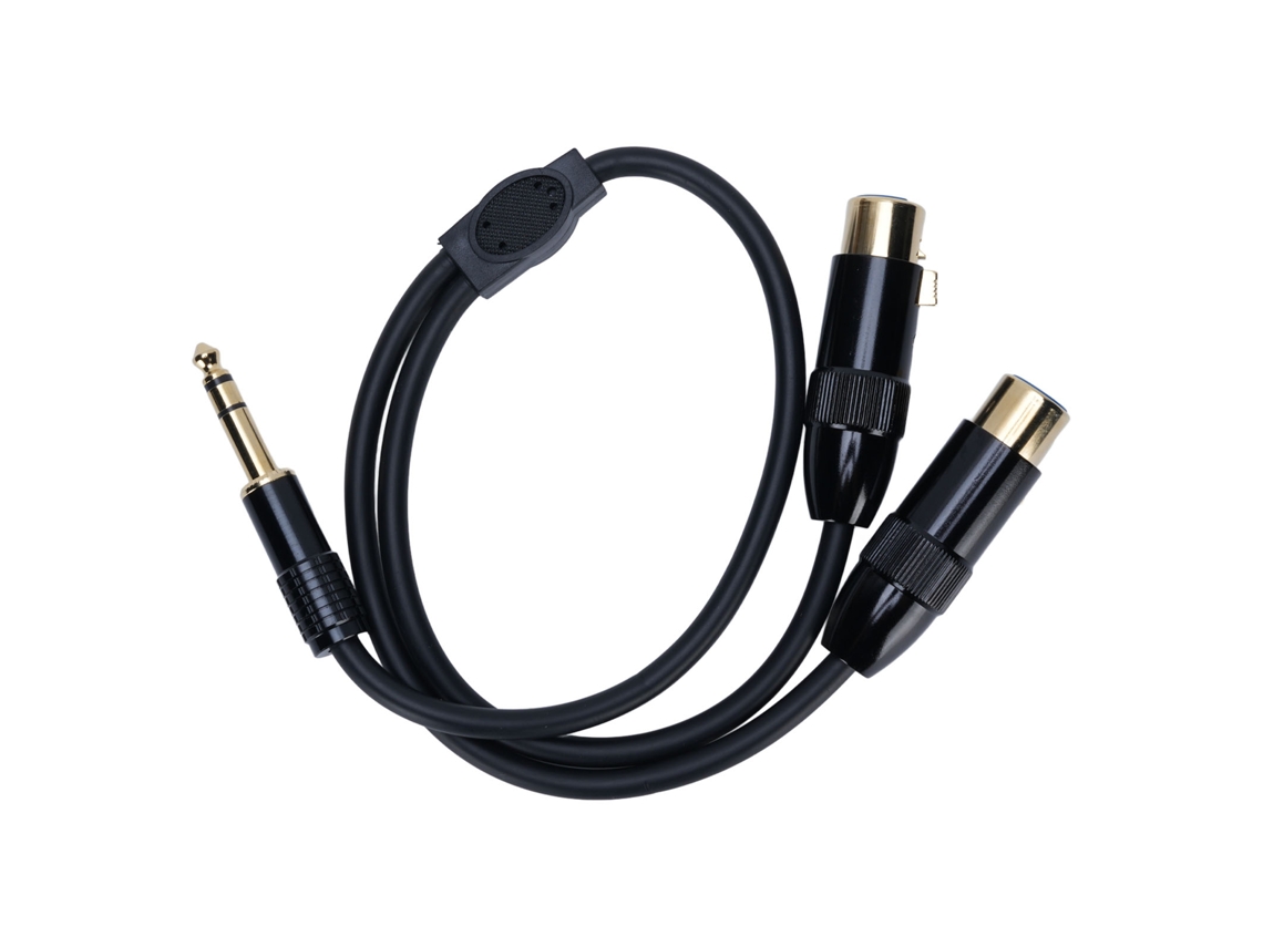 Cable Divisor En Y Estéreo Con Conectores Xlr Hembra Dobles A 6,35 Mm Macho, 0,5 M, Para Micrófono Y Cámara.
