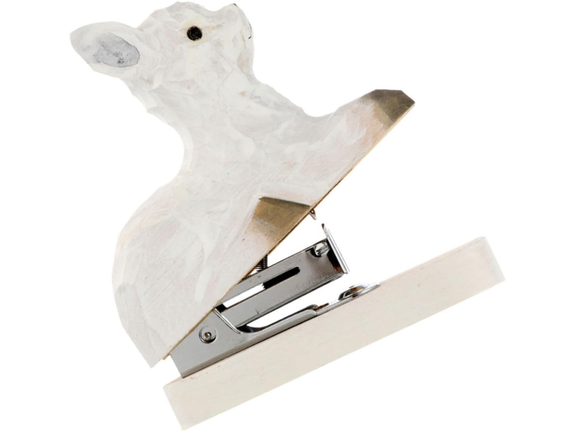 Grampeador De Madeira Pequeno Solustre Em Formato De Animal Fofo Com Design Decorativo E Função Confiável Para