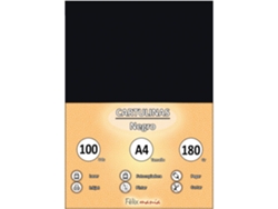 180Gr A4 Cardboard Black 100 Hojas