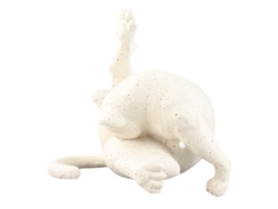 Figura de gato Baok en resina, gatito elegante lamiéndose el trasero, linda estatua de animal para el hogar y la oficina.