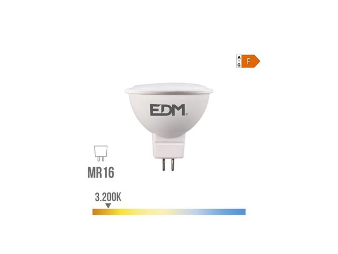 Lámpara Led Dicroica Mr16 Ip20 Ø5x5cm Edm (8w 3200k 780lm)