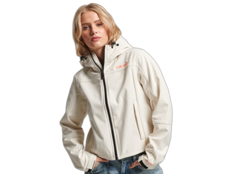 Chaqueta de Mujer SUPERDRY Capucha Softshell Code Blanco (M)