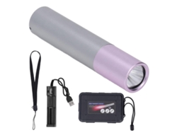 Linterna de iluminación infrarroja cercana 630 660 850nm con cubierta púrpura, LED y luz roja.