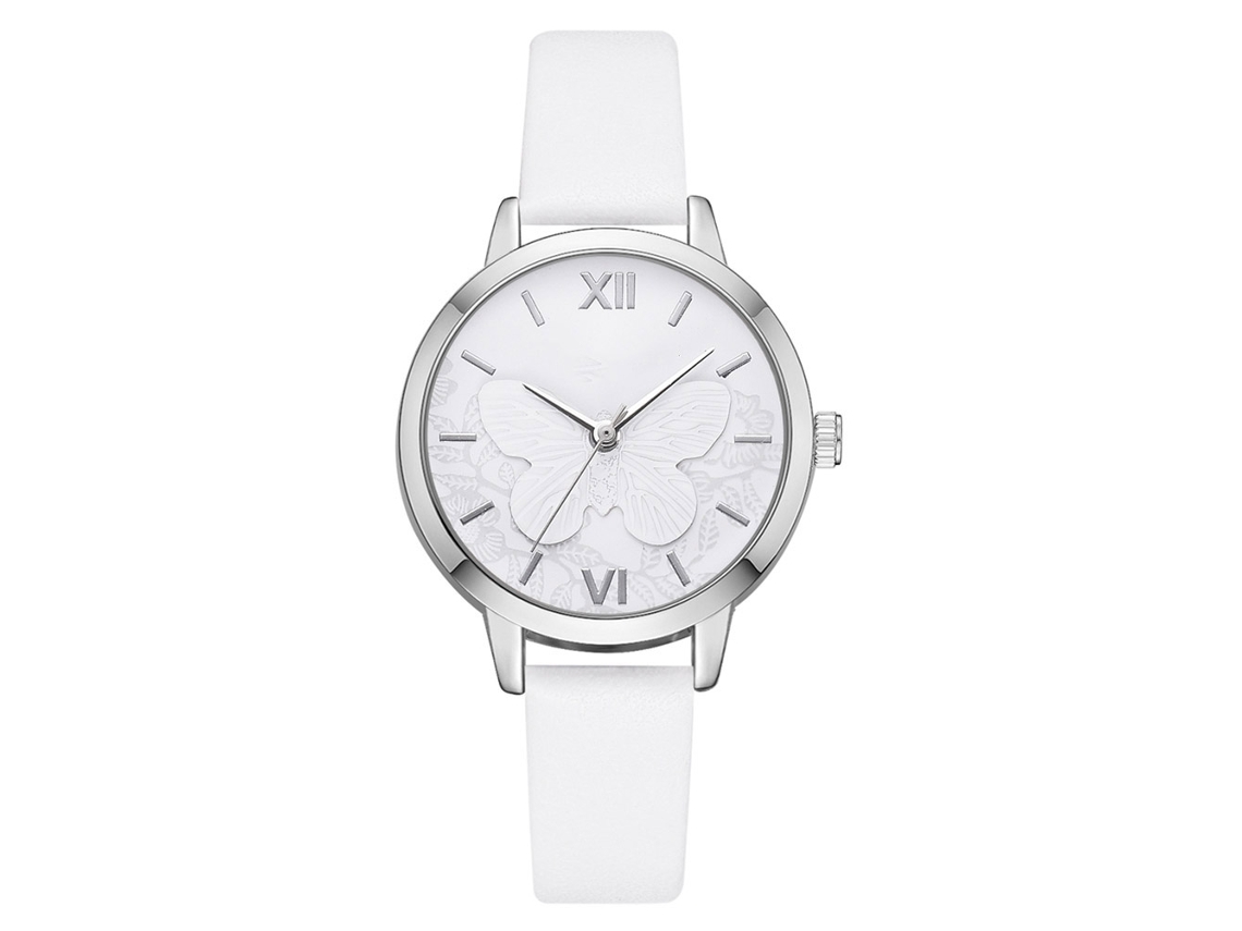 Reloj De Pulsera Casual Para Mujer Lvpai Con Correa De Piel Sintética, Estilo Clásico Sencillo, Blanco.