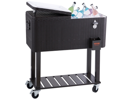 VEVOR Carro Refrigerado para Terrazas y Jardines 7,5 L para Fiesta Bar, Negro