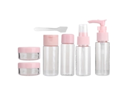 Kit De 7 Botellas De Maquillaje Portátiles Y Reutilizables Para Viajes (rosa)