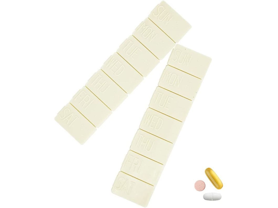 Organizador Semanal De Pastillas Con 2 Compartimentos, Gran Capacidad Para Aceite De Pescado, Vitaminas Y Medicamentos.