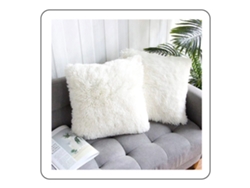 Juego De 2 Fundas De Almohada De Felpa Blanca De 45 X 45 Cm