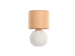 Lampara Sobremesa Ceramica Fibra Blanco 30x30x48cm