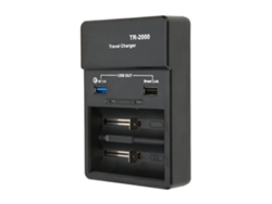 Carregador Inteligente 2 Slot Para Baterias 18650 26650 Aa Aaa Com Saída Usb Qc3.0 Us Plug