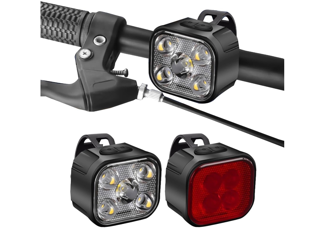 Luz Trasera De Bicicleta De 4 Led De Alto Brillo, Luz Delantera Y Trasera Led, Impermeable, Recargable, Para Ciclismo Nocturno, Accesorios (