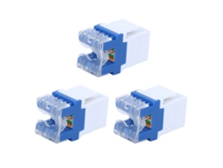 Adaptador de conector de red UTP Cat5e con módulo RJ45 de 180° a conector Keystone (3 unidades)