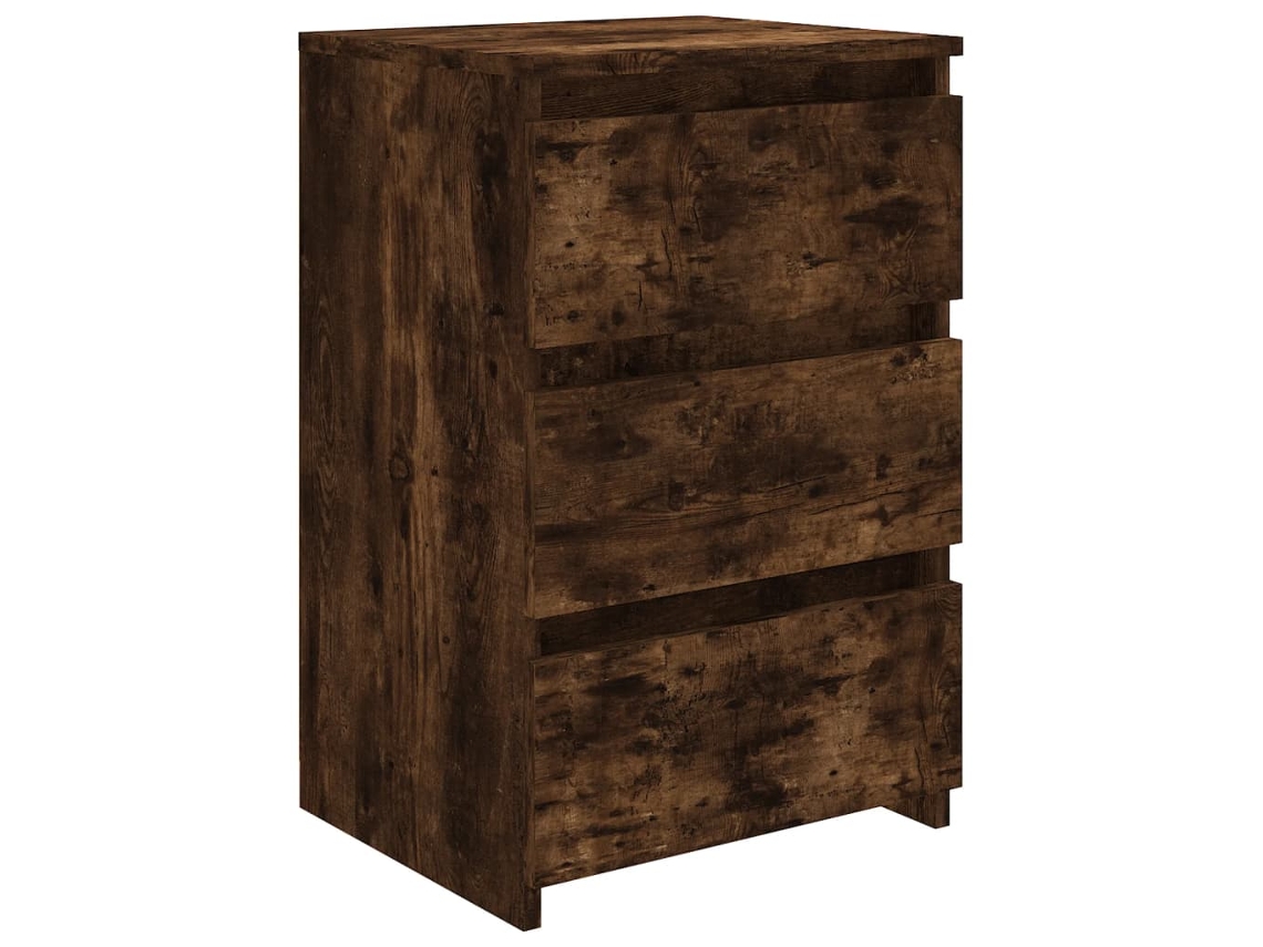 Mesita de noche MAISON EXCLUSIVE en madera procesada de roble ahumado (40x35x62,5 cm)