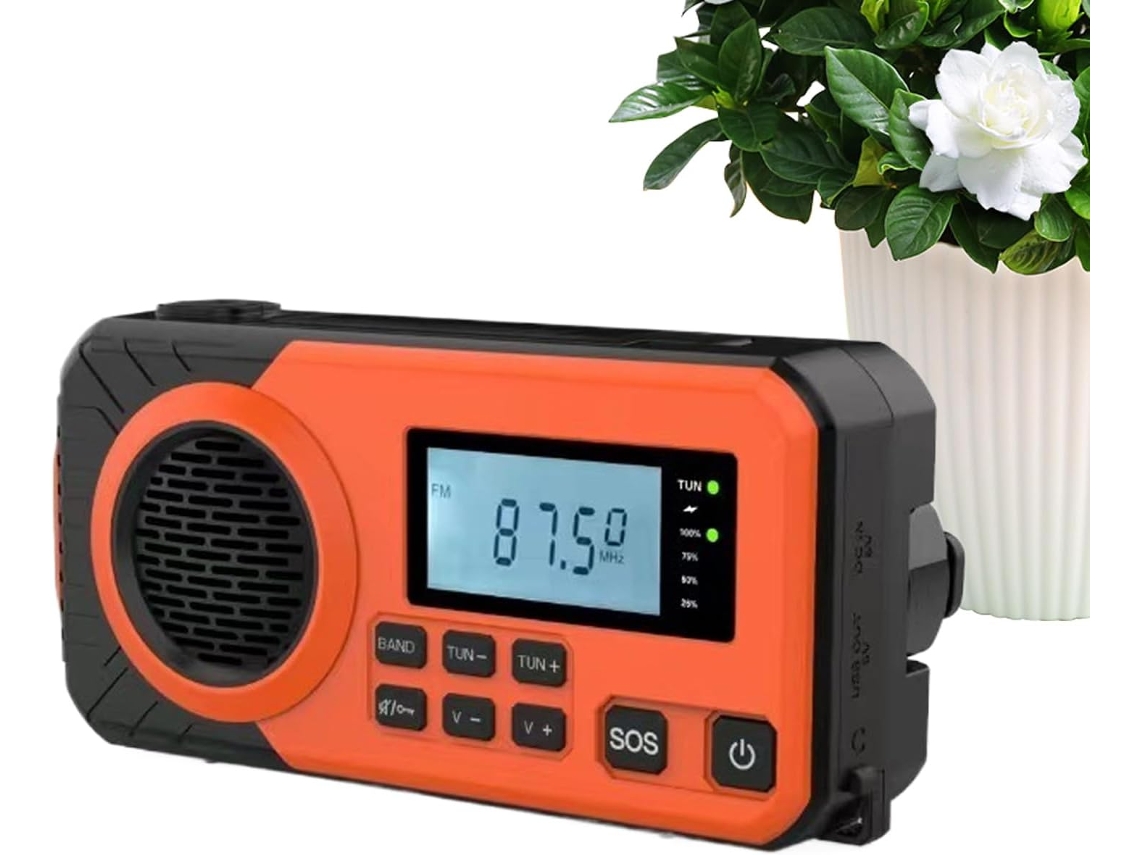 Radio Multifunción Con Manivela, Receptor Am/fm, Linterna Y Para Viajes.