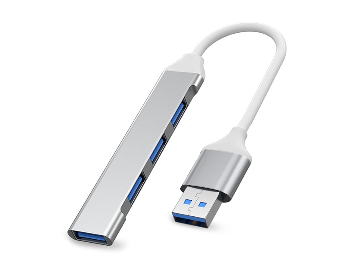 Adaptador Otg Multifunción Con Concentrador De Cuatro Puertos Usb-c 3.0/3.1 (usb Plateado)