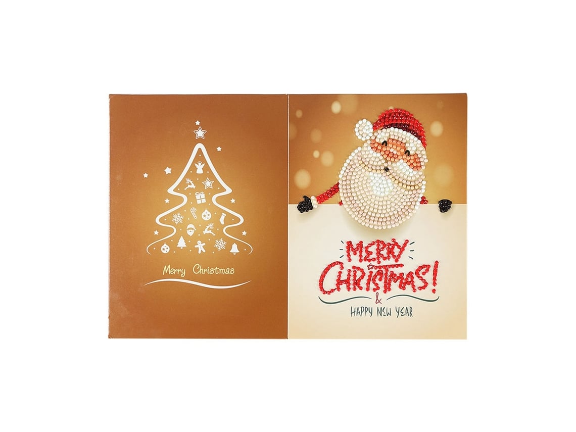 Tarjeta navideña DIY con pintura de diamantes de imitación HK003