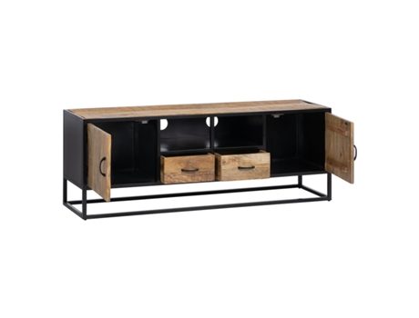 Mueble de TV BIGBUY HOME (Negro - Madera - 150 x 40 x 55 cm)