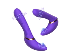 Vibrador de masaje multifrecuencia con función giratoria y pulsante para mujeres (púrpura) YIZHOOD