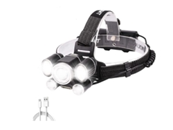 Linterna frontal XP50.2 Luces de cabeza LED Zoom Linternas Linterna de cabeza recargable USB Lámpara de antorcha Rojo Azul y luz blanca (negro) YIZHOOD