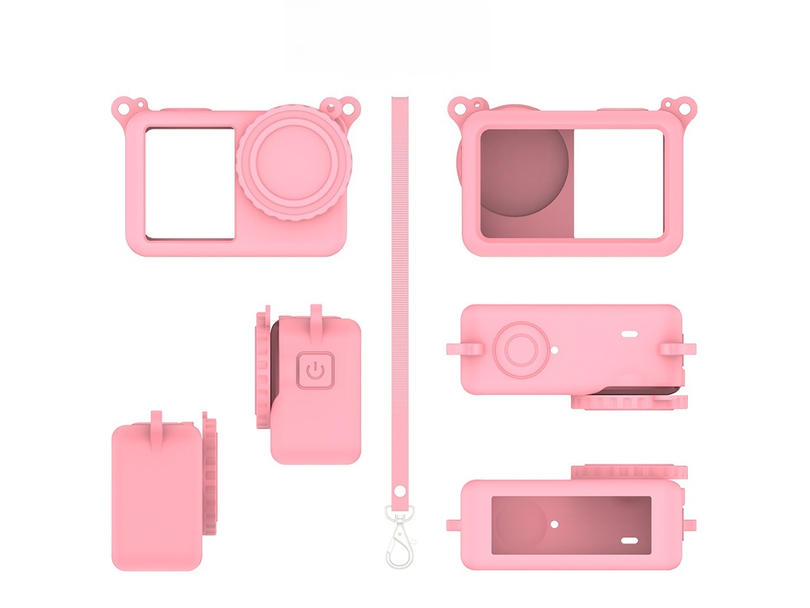 Funda Protectora De Silicona Para Dji Action 6, Suave Y Resistente A Caídas, Con Cordón (rosa) Czhhmart