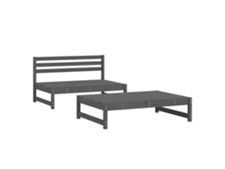 Maison Exclusive - Juego De Muebles De Jardín 2 Piezas Madera Maciza De Pino Gris