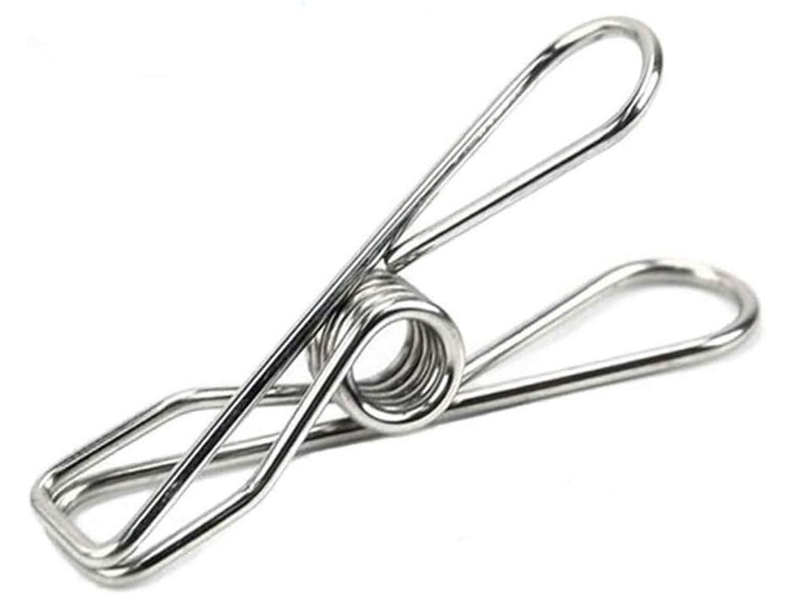 Pinzas de ropa de acero inoxidable para exteriores, reutilizables y duraderas, totalmente metálicas, para diversos usos diarios, incluida la colada.