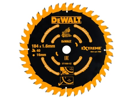 DEWALT DT1668-QZ - Hoja para Sierra Circular Estacionaria 184 x 16 x 40T