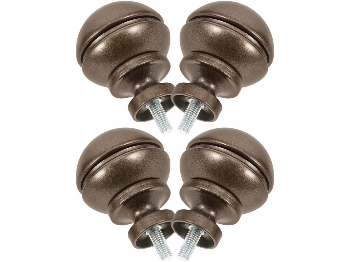 Remates Decorativos Para Barra De Cortina 14mm 9/16 Semi Esféricos Marrón Tapones Para Extremos De Barra De Cortina Accesorio Para Dec