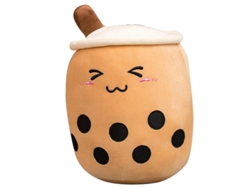 2026-muñeco De Peluche De Té De Burbujas Con Cara Sonriente 24/35/50/70cm Para Decoración Regalo Almohada 24cm Naranja