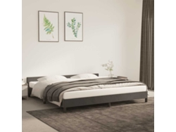 Estructura Cama Sin Colchón Terciopelo Gris Oscuro 200x200 Cm