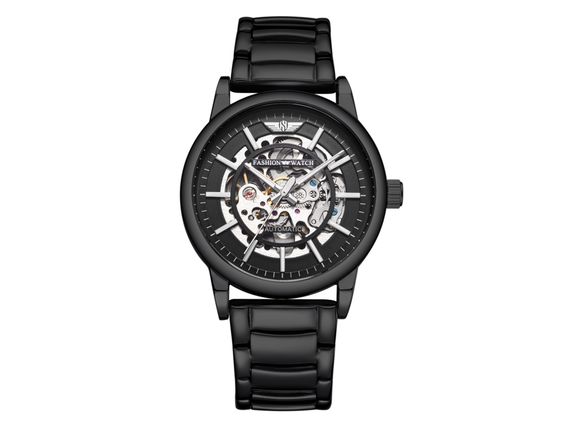 Reloj mecánico esqueleto para hombre MDUG (negro)