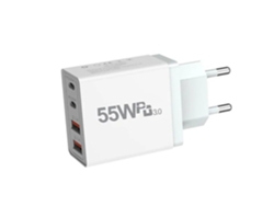Cargador Usb 55w Pd3.0 Con 2 Puertos Usb 3.1a + 2 Puertos Usb-c Pd20w.