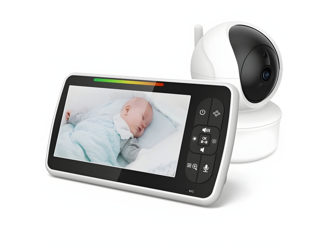 Sm650 Vigilabebés Cámara Ajustable Con Pantalla De 5 Pulgadas E Intercomunicador De Dos Vías Con Visión Nocturna Por Infrarrojos Szsmart
