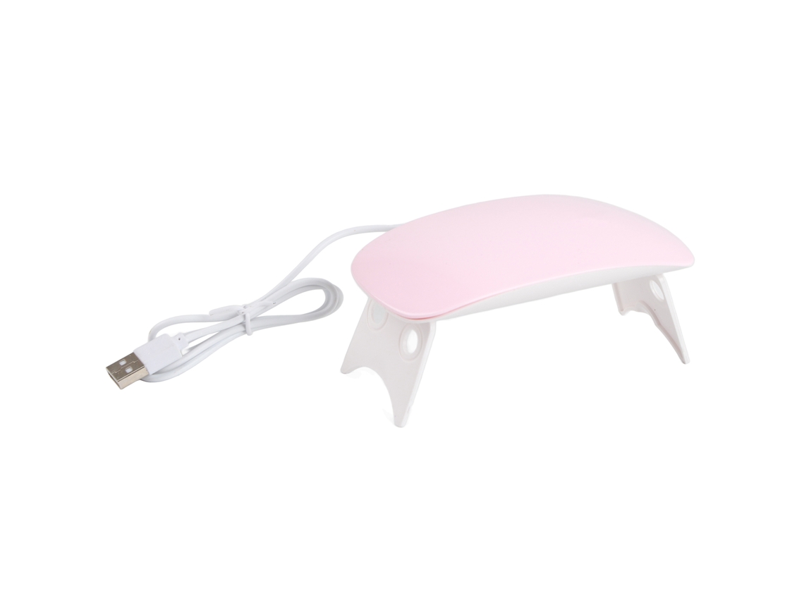 Secador De Uñas Profesional 6w Uv Led Plegable Para Esmaltes En Gel Rosa Integrado