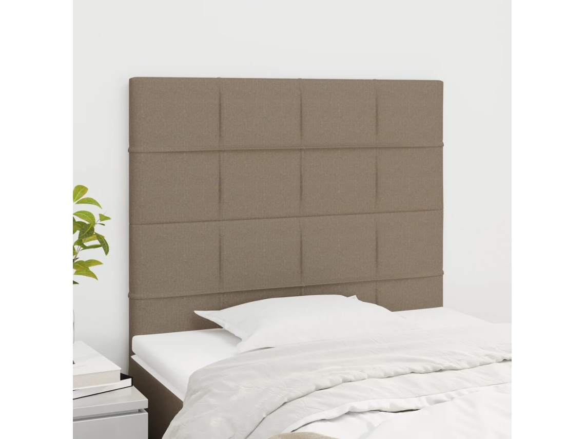 Pack 2 Uds Cabeceroscabecero De Camapanel De Cabecera De Tela Gris Taupe 90x5x78/88 Cm