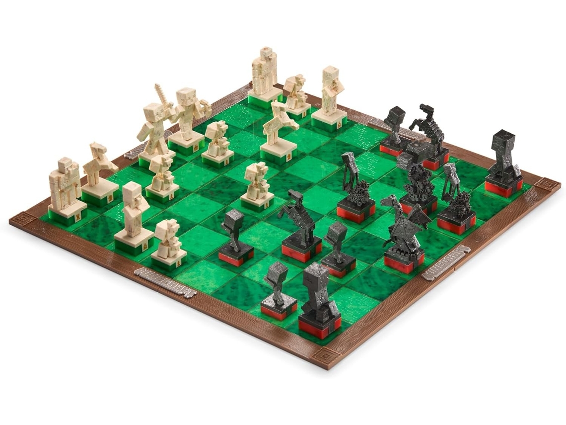 Jogo de Xadrez Minecraft Overworld Heroes Vs Hostiles Mobs, 48 cm