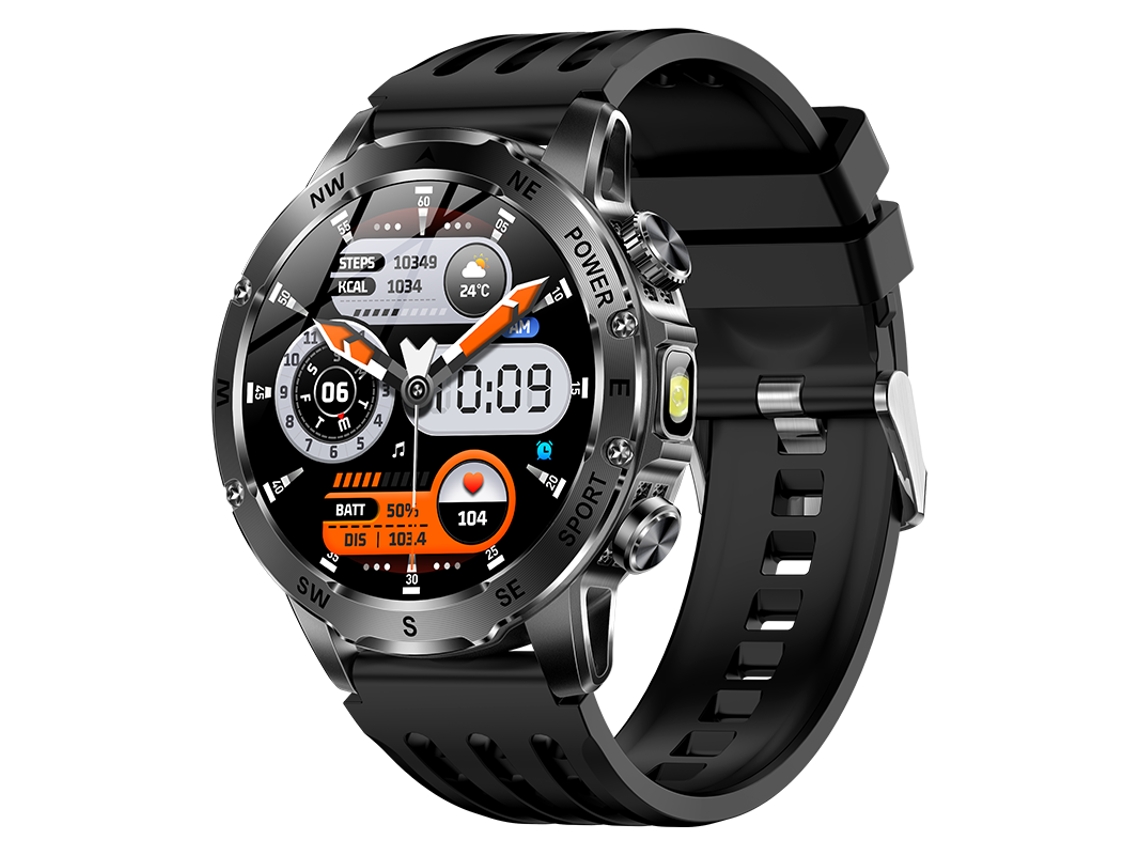 Reloj Inteligente Ak92 Para Hombre, Batería De 800 Mah, Pantalla De 1,53 Pulgadas, Brújula, Ip68 (negro)