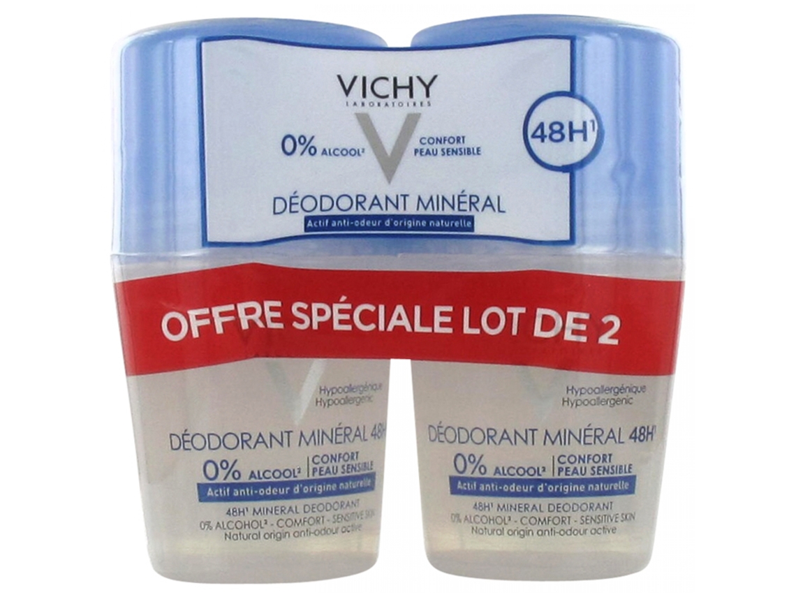 Desodorante Mineral 48H Roll-On Lote de 2 X 50 Ml VICHY LABORATOIRES