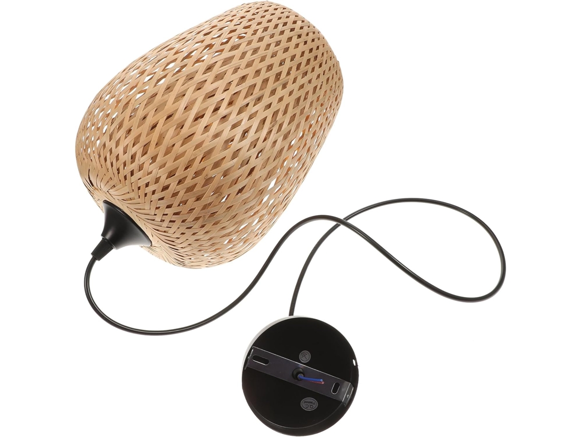 Elegante Lámpara De Techo Rústica De Bambú Para Sala De Estar.