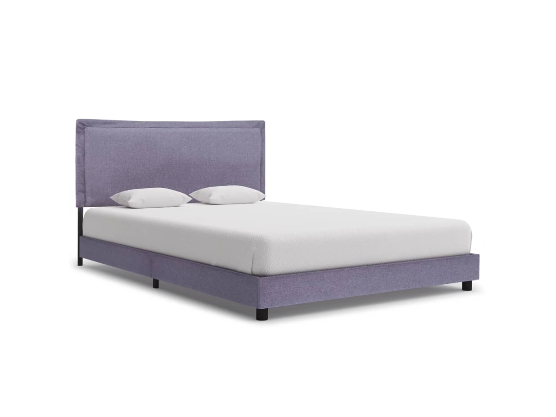 Estructura De Cama Sin Colchón Tela Gris Claro 140x200 Cm