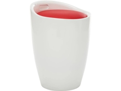 vidaXL Taburete de almacenamiento de cuero sintético blanco y rojo