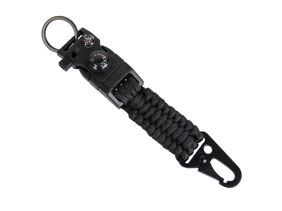 Llavero De Paracord De 7 Hilos Incluye Brújula, Encendedor Y Silbato. Es Un Accesorio De Supervivencia Para Acampar Al Aire Libre, Muy Durad
