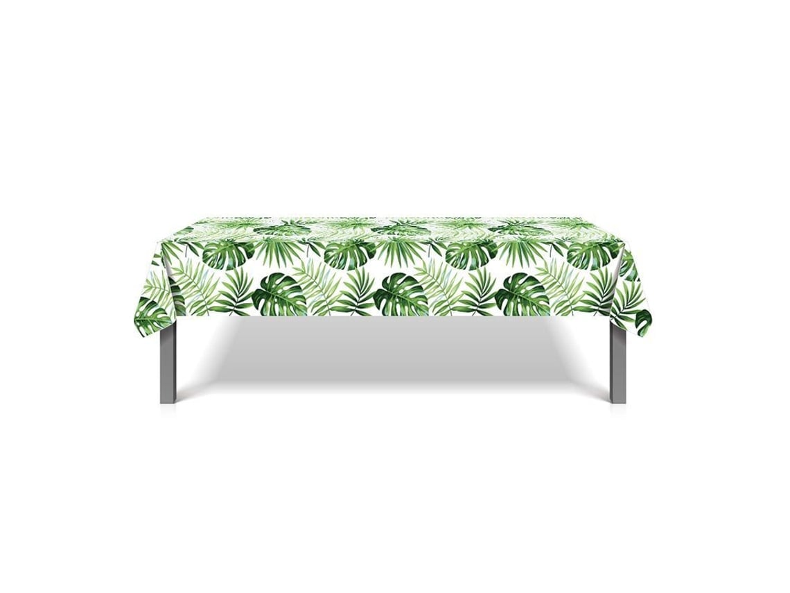 Rebe-manteles Desechables Para Fiesta Hawaiana, 3 Piezas Hoja Verde Luau Decoración Mesa Plástico